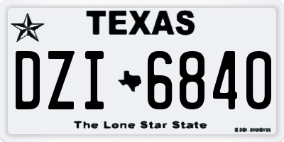 TX license plate DZI6840