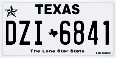 TX license plate DZI6841