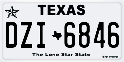 TX license plate DZI6846