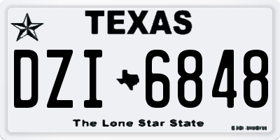 TX license plate DZI6848