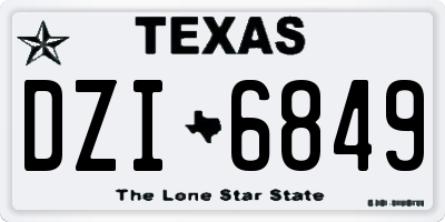 TX license plate DZI6849