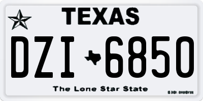 TX license plate DZI6850