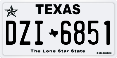 TX license plate DZI6851