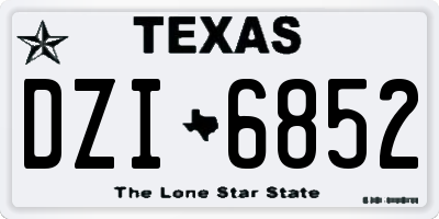 TX license plate DZI6852