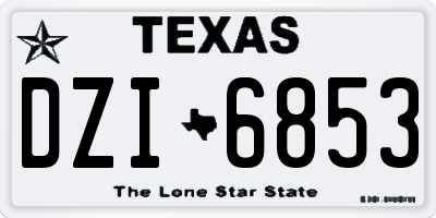 TX license plate DZI6853