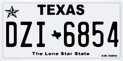 TX license plate DZI6854