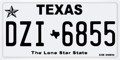 TX license plate DZI6855