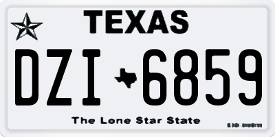 TX license plate DZI6859