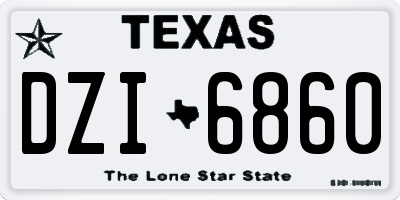 TX license plate DZI6860