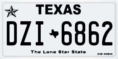TX license plate DZI6862