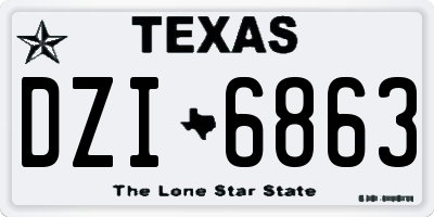 TX license plate DZI6863