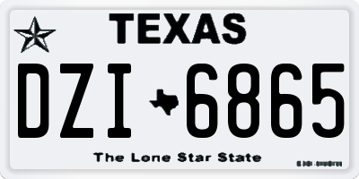 TX license plate DZI6865
