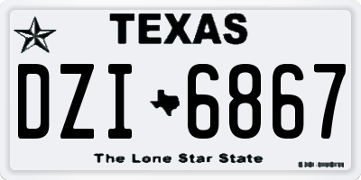 TX license plate DZI6867