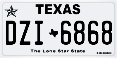 TX license plate DZI6868