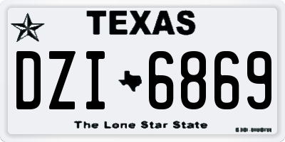 TX license plate DZI6869