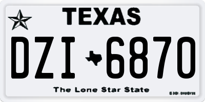 TX license plate DZI6870