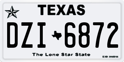 TX license plate DZI6872