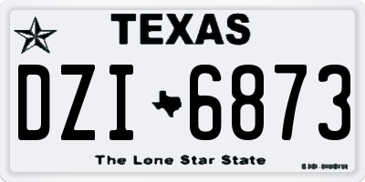 TX license plate DZI6873