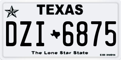 TX license plate DZI6875