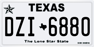 TX license plate DZI6880