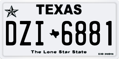 TX license plate DZI6881
