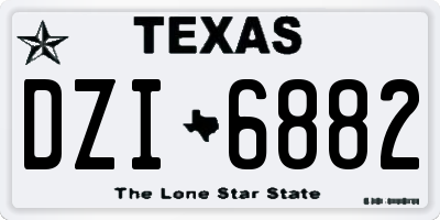 TX license plate DZI6882