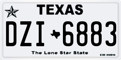 TX license plate DZI6883