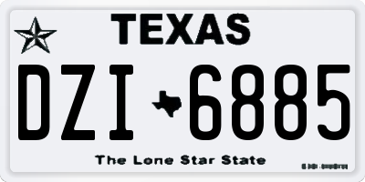 TX license plate DZI6885