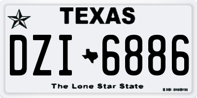 TX license plate DZI6886