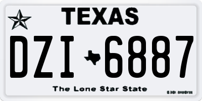 TX license plate DZI6887