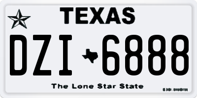 TX license plate DZI6888