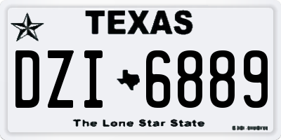 TX license plate DZI6889
