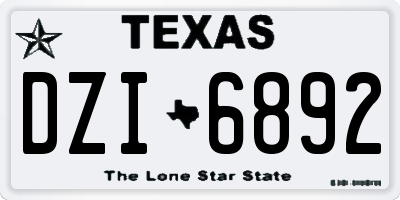 TX license plate DZI6892