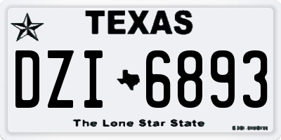 TX license plate DZI6893