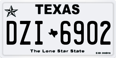 TX license plate DZI6902