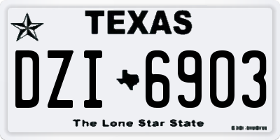 TX license plate DZI6903