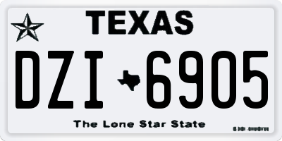 TX license plate DZI6905
