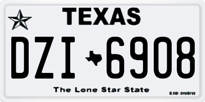 TX license plate DZI6908