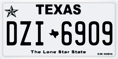 TX license plate DZI6909