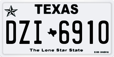TX license plate DZI6910