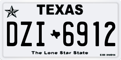 TX license plate DZI6912