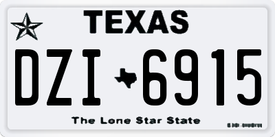 TX license plate DZI6915