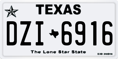 TX license plate DZI6916