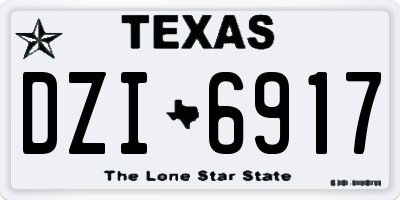TX license plate DZI6917