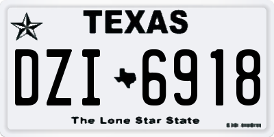 TX license plate DZI6918