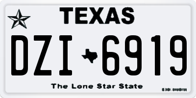 TX license plate DZI6919