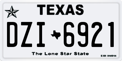 TX license plate DZI6921