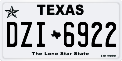 TX license plate DZI6922