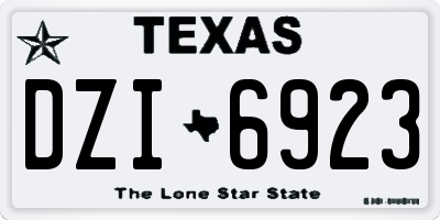 TX license plate DZI6923