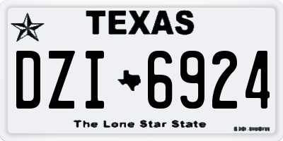 TX license plate DZI6924